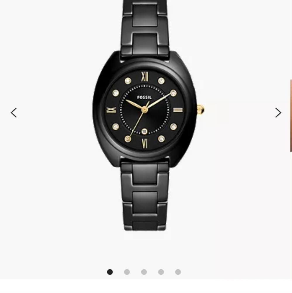 Gabby Three-Hand Date Black Stainless Steel and Ceramic Watch
